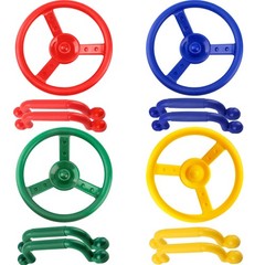 4 Pieces Steering Wheel Playset Plastic Swingset Steering Wheel with Mounting…