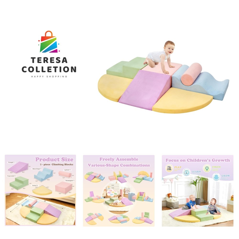 Climbing Toys for Toddlers, Toddler Climbing Toys Indoor, 7-Piece Soft Foam C…