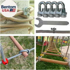 Outdoor Bridge Rope Ladder for Kids Rope Bridge Outdoor Obstacle Course Solid Wo