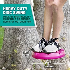 Heavy Duty Disc Tree Swing with Rope for Outdoor Play – Easy DIY Addition Pink