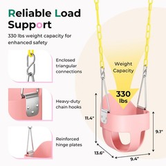 Toddler Swing – High Back Full Bucket Seat for Ages 1-3, 330lb Capacity, Baby…