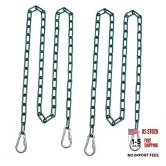 2 Swing Chains Heavy Duty (63″) Fully Plastic Coated with 4 63inch-2Pack Green