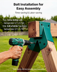 Swing Set Brackets, Heavy-Duty A-Frame Set Hardware, with 2 A-Frame Swing Bracke