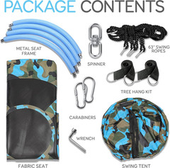 40″ Kids Hanging Tent Swing, Outdoor Saucer Swing with Hang Kit and Swinging Swi