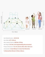 Climbing Dome, 6FT Geometric Dome Climber for Kids, 600LBS Loading 6 FT