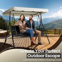 Replacement Canopy for 2-Seat Swing – UV Waterproof Outdoor Patio Glider Cover