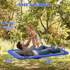 60” Rectangle Platform Tree Swing Kids & Adults Giant Flying Swing