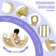 Montessori Arch Climber for Toddlers 1-3 Years, Natural Wood