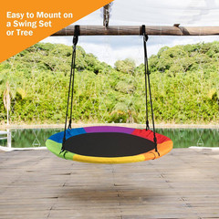 40 In. Multi-Color Flying Saucer Tree Web Swing Play Set Swing for Kids