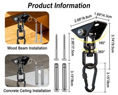 Porch Swing Hanging Kit Heavy Duty 1000lbs Stainless Steel, Easy to Install S…