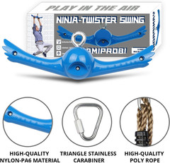 Ninja-Twister Swing Spins Set: Slackline Attachments – 360° Handle Twist-Spin Fl