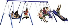 Playground Metal Swing Set Glider Slide Super Disc Back Yard Fun Outdoors NEW