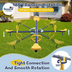 Seesaw for Kids Outdoor, Heavy Duty 250LB 360° Rotating Seesaw Outdoor Teeter To