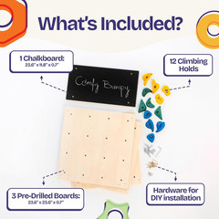Rock Climbing Wall for Kids | Indoor Playground Play Gym Set with Drawing Blackb
