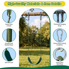2 Pack Heavy Duty Swing Seats with 79″ Adjustable Rope, 330 lbs Capacity Swin…
