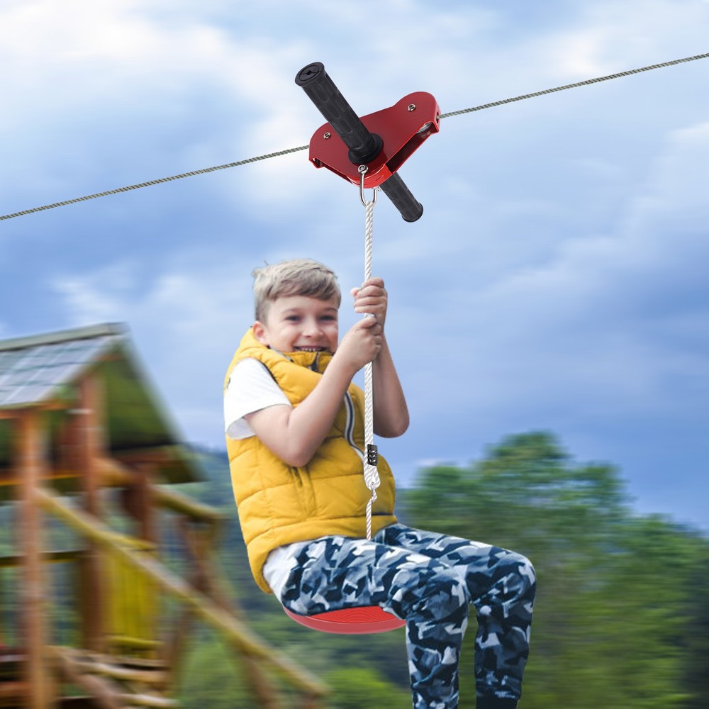 Zip Line Kit Choose Length 48M 160FT heavy duty 5mm Zip Wire up to 330lbs