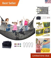 Durable Kids Climbing Net 14.8′ x 9.9′ – Safe Fun for Treehouses & Backyards