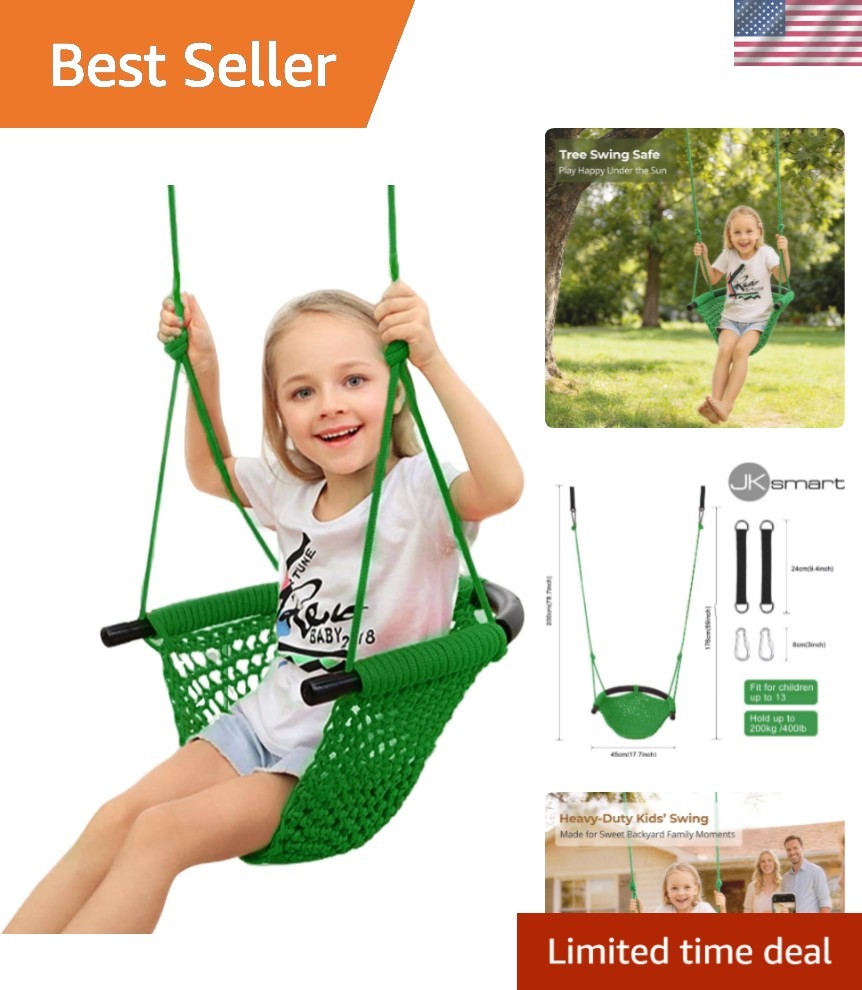 Swing Seat for Kids Heavy Duty Rope Play Secure Children Swing Set,Perfect fo…