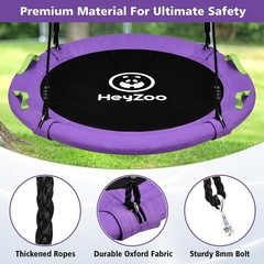 60 inch Larger Saucer Swing for Whole Family, 900lbs Weight Capacity