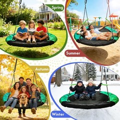 4FT Diameter Saucer Swing/Tree Swing 1 Inch Diameter&1MM Thick Sturdy Steel