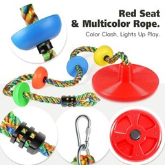 Rope Swing for Tree Disc Swings Tree Swing for Kids Single Disc Red Disc Swing
