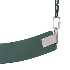 Outdoor EVA Soft Board Swing With Coated Chains Dark Green Easy To Install IQAK