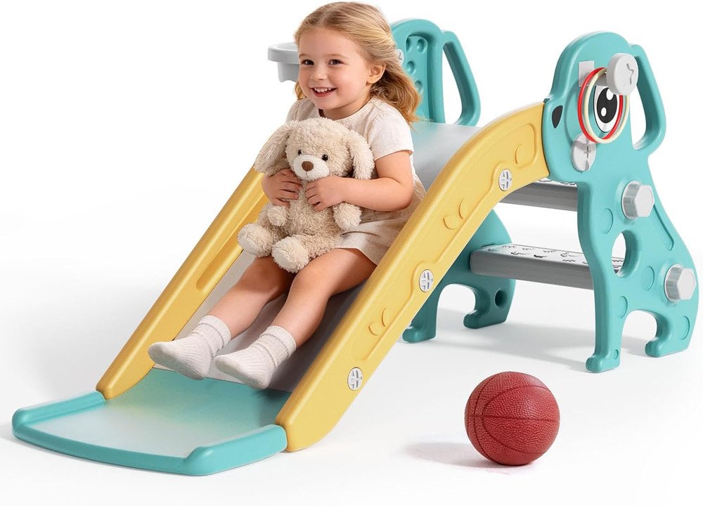 BIERUM 4 in 1 Toddler Slide, Kids Slide for Indoor Outdoor Playground, Slides wi