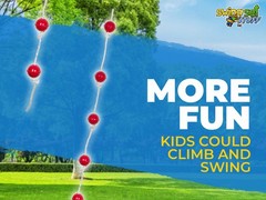 SWING SET STUFF BALL ROPE RED fort park playground climb outdoor tree house 0251