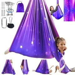 Sensory Swing for Kids Indoor & Outdoor Double Layer Therapy Cuddle Purple