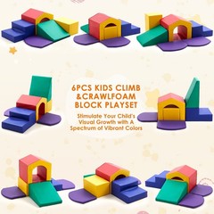 6PCS Soft Climbing Toys for Toddlers – Foam Climb & Crawl Play Set