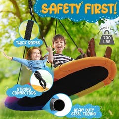 Serenelife Heavy-Duty Oval Swing -Sturdy & Durable, Indoor/Outdoor Use (Rainbow)