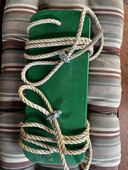 Pine Wood Tree Swing-Wood Tree Swing with 10 Feet Of rope Each Side