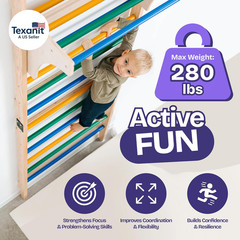 Swedish Ladder with Convertible Play Table | Montessori Climbing Set for Kids, I