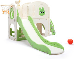 8-In-1 Toddler Slide and Climber Playset, Kids Slide Playground with Stairs, Tun