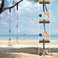 Beautiful Raw Wood Swing Seat for Gardens – Adjustable Height & 300 lbs Capacity