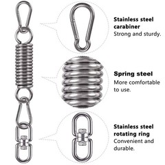 Hammock Chair Hanging Kit Swing Spring Hardware, Heavy Duty Suspension Swivel…