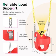 Toddler Swing – High Back Full Bucket Seat for Ages 1-3, 330lb Capacity, Baby…