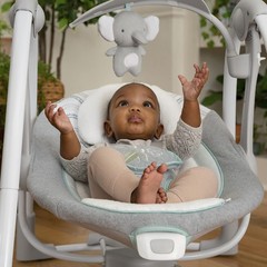 ConvertMe 2-in-1 Compact Portable Baby Swing Infant Seat Vibrations 0-9M