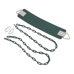 Outdoor EVA Soft Board Swing With Coated Chains Dark Green Easy To Install IQAK