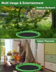 40 Inch Diameter Saucer Tree Swing Set for Kids & Adults, Adjustable Round 40″