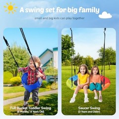Swing Sets for Backyard, 440lbs Heavy Duty A-Frame Metal Swing Stand with 1