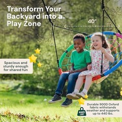 Spider Web Tree Swing Gift – 40 in Multicolor Multicolor Spider Web Tree Swing