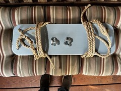 Wood Tree Swing with Hand spliced 10 Feet rope Each Side/23” x 7” x 1 1/2”