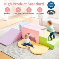 Climbing Toys for Toddlers Indoor,7-Piece Foam Toddler Climbing Blocks Set, C…
