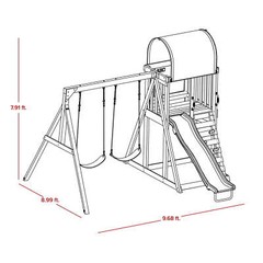 Wooden Swing Set Outdoor Slide Kids Backyard Playground Playset Playhouse AFrame