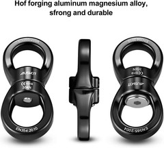 Twist Lock Black Swing Swivel, Tangle-Free Rotation