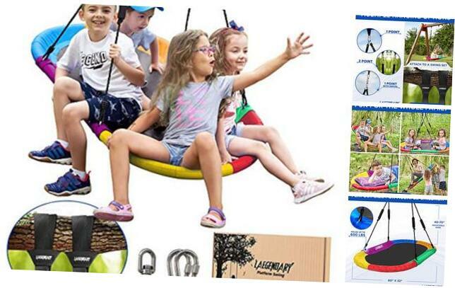 60 Inch Platform Tree Swing for Kids and Adults – Giant Flying Multicolored