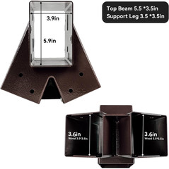 ABUSA Heavy Duty Swing Sets Brackets Including 2 Bronze A-Frame Swing Set Bracke