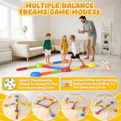 15PCS Rainbow Stepping Balance Beam Stones 15PCS Stepping Balance Beam Stones