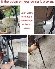 Garden Swing Hanging Rod, Swing seat Load-Bearing Hanging arm, Round Metal Ro…